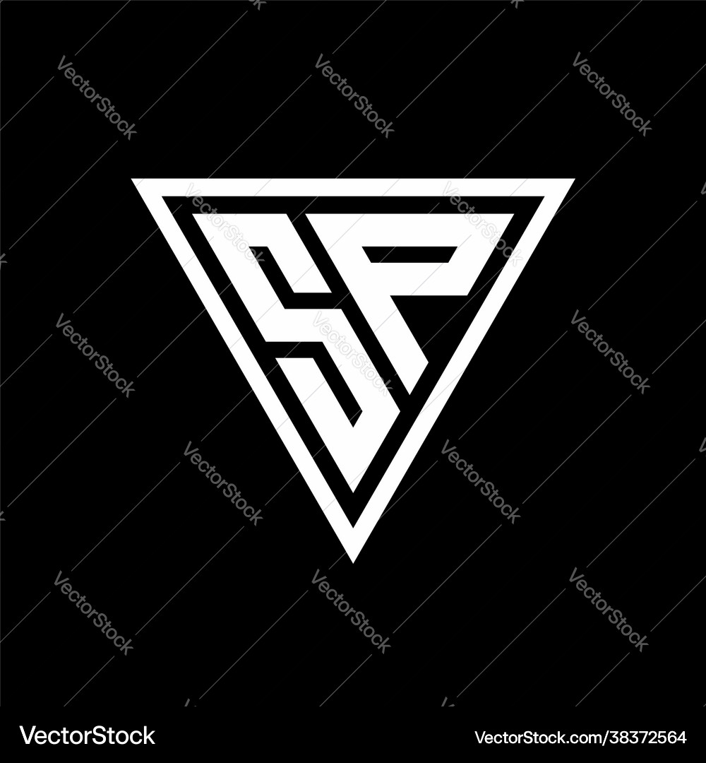 Sp logo monogram with triangle shape designs Vector Image