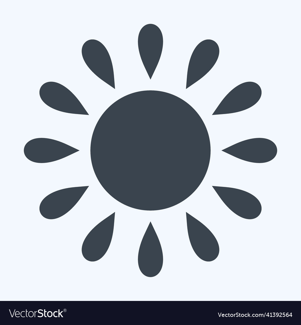 Sunny weather icon in trendy glyph style isolated