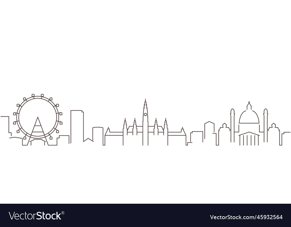 Vienna dark line simple minimalist skyline Vector Image