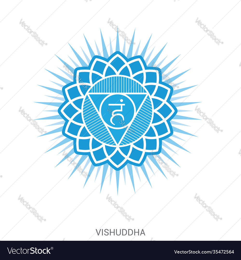 Vishuddha chakra ayurveda yoga reiki symbol Vector Image