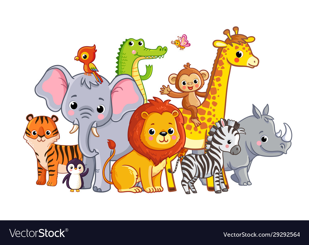 With african animals on a Royalty Free Vector Image