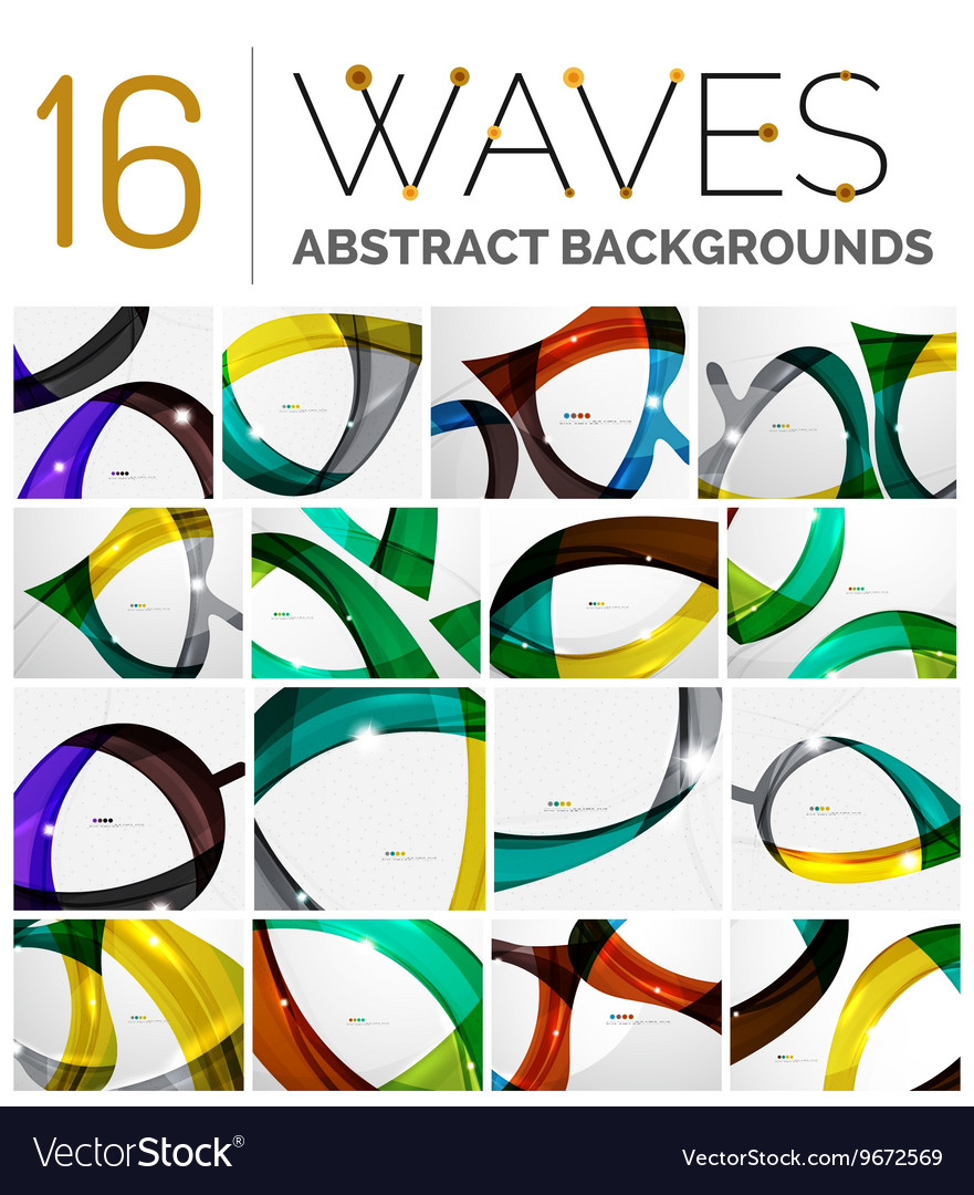 Collection of wave abstract backgrounds