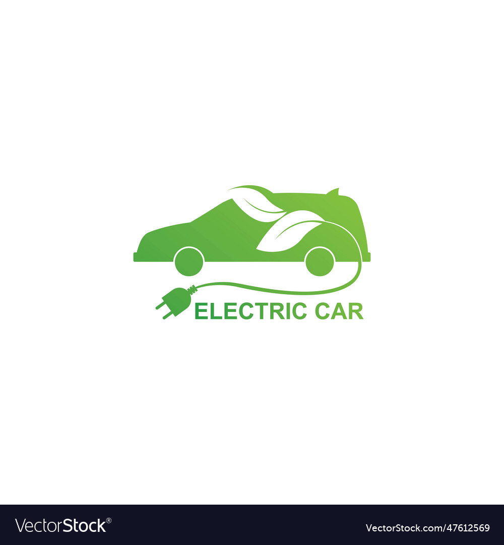 Electric car green car Royalty Free Vector Image