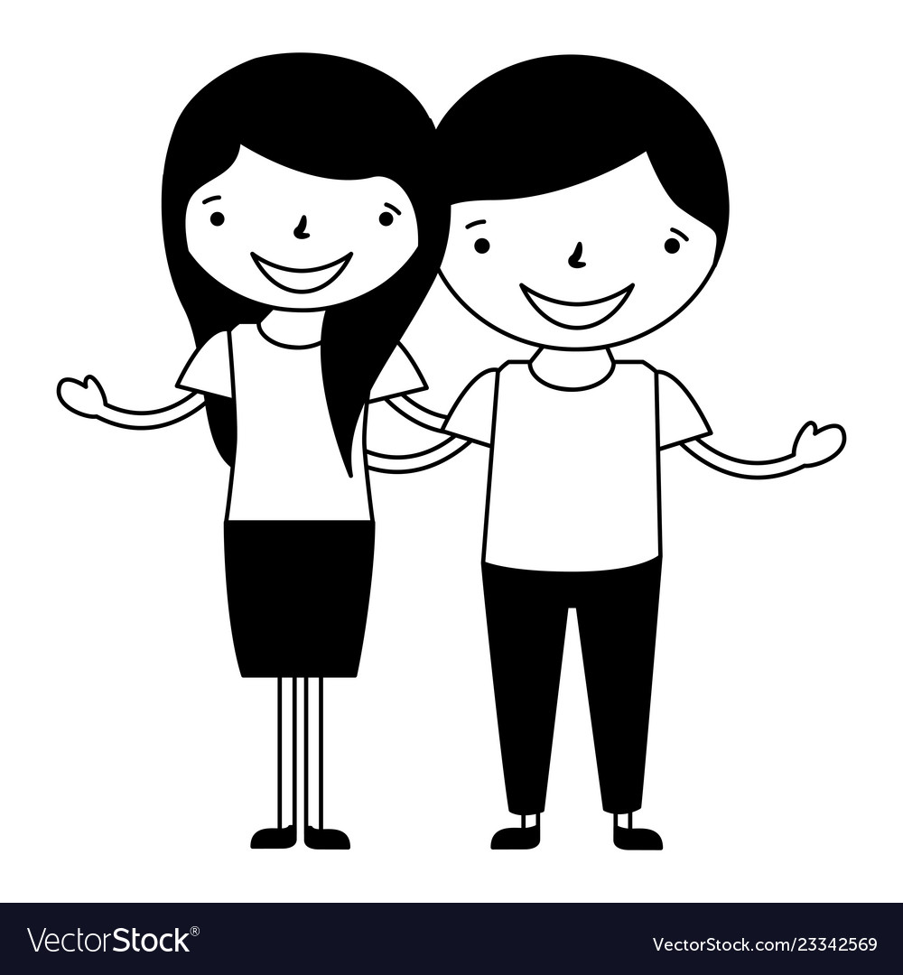 Happy Couple Holding Each Other Royalty Free Vector Image