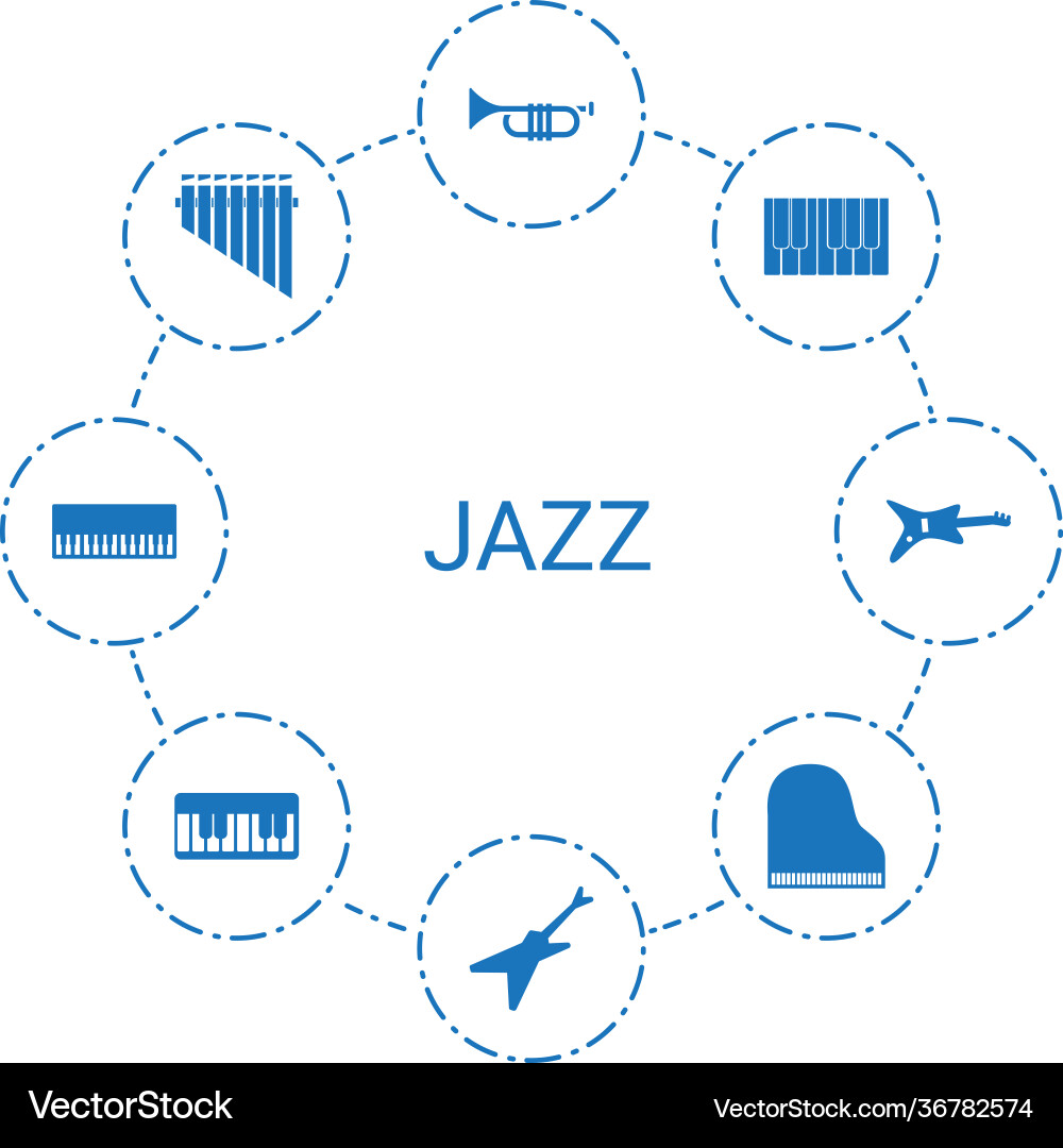 8 Jazz Icons Royalty Free Vector Image Vectorstock