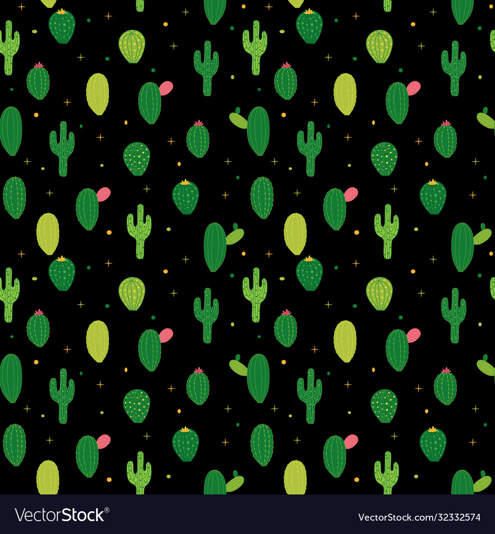 Abstract seamless pattern background with cactus