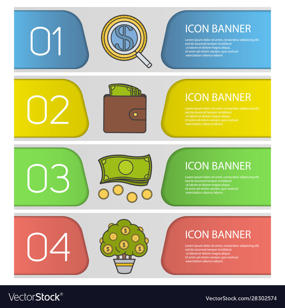 Banking And Finance Banner Templates Set Vector Image