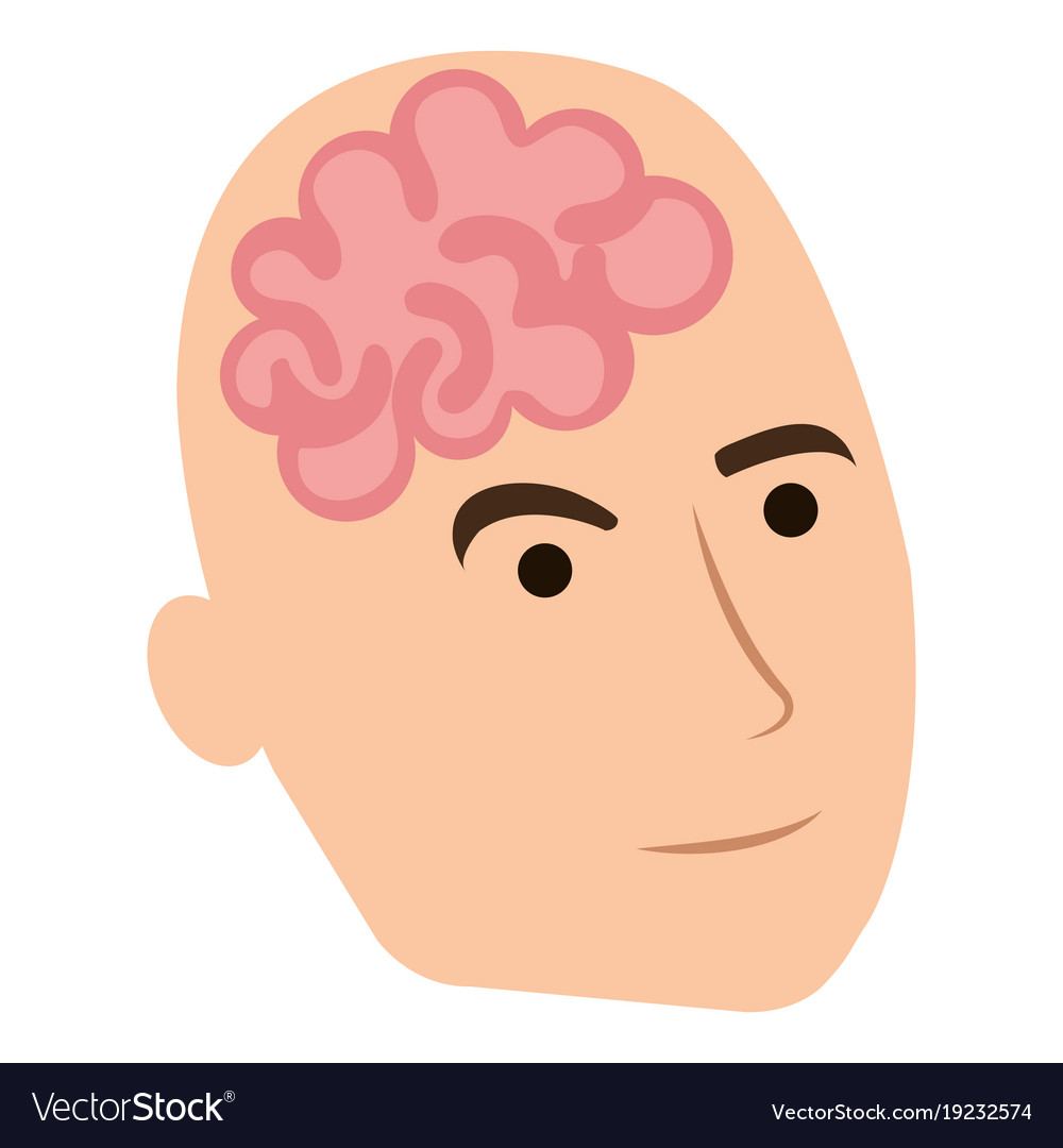 Brain storming with human profile Royalty Free Vector Image