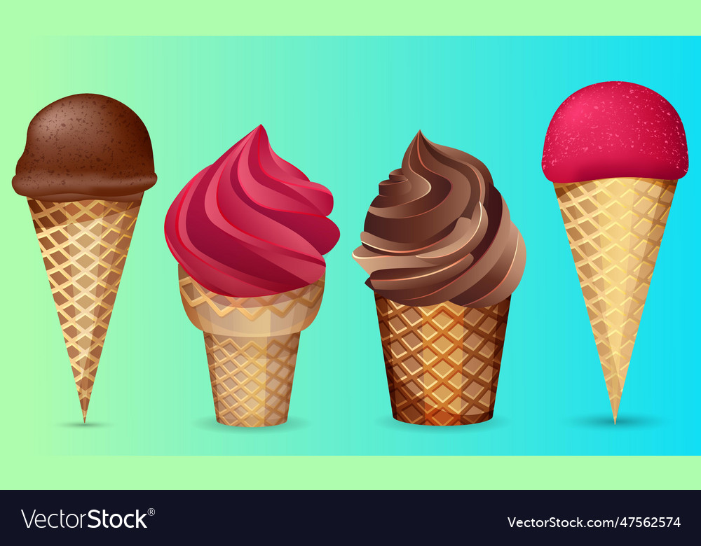 Fruit popsicles ice cream realistic set of isolate