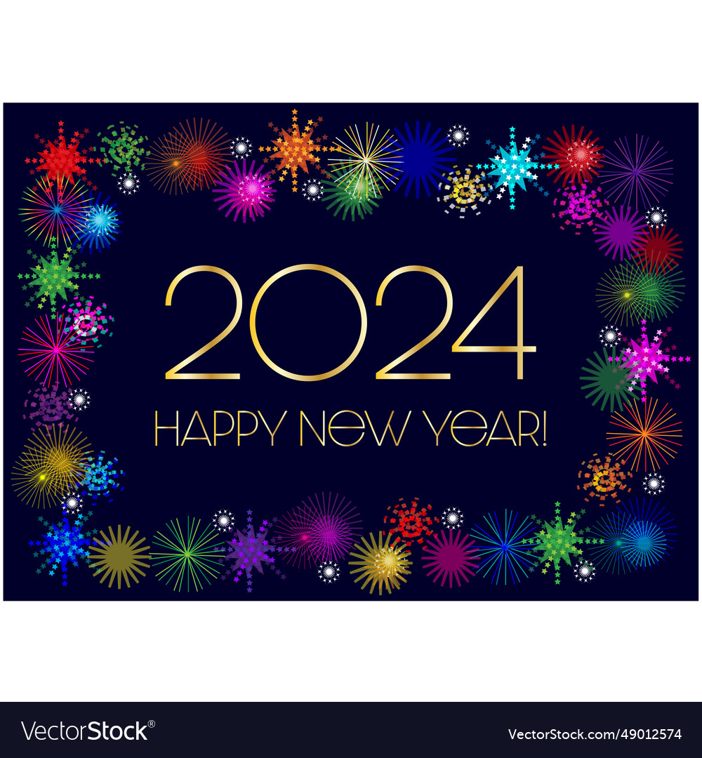 New years eve 2025 graphic with fireworks frame Vector Image