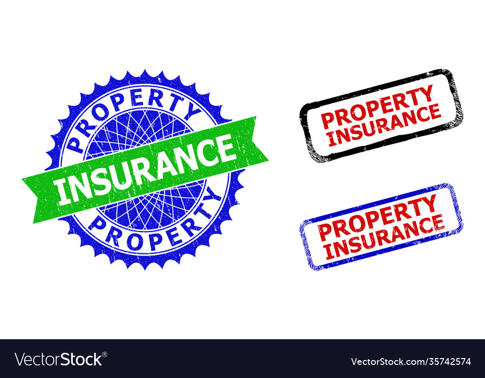 Property insurance rosette and rectangle bicolor