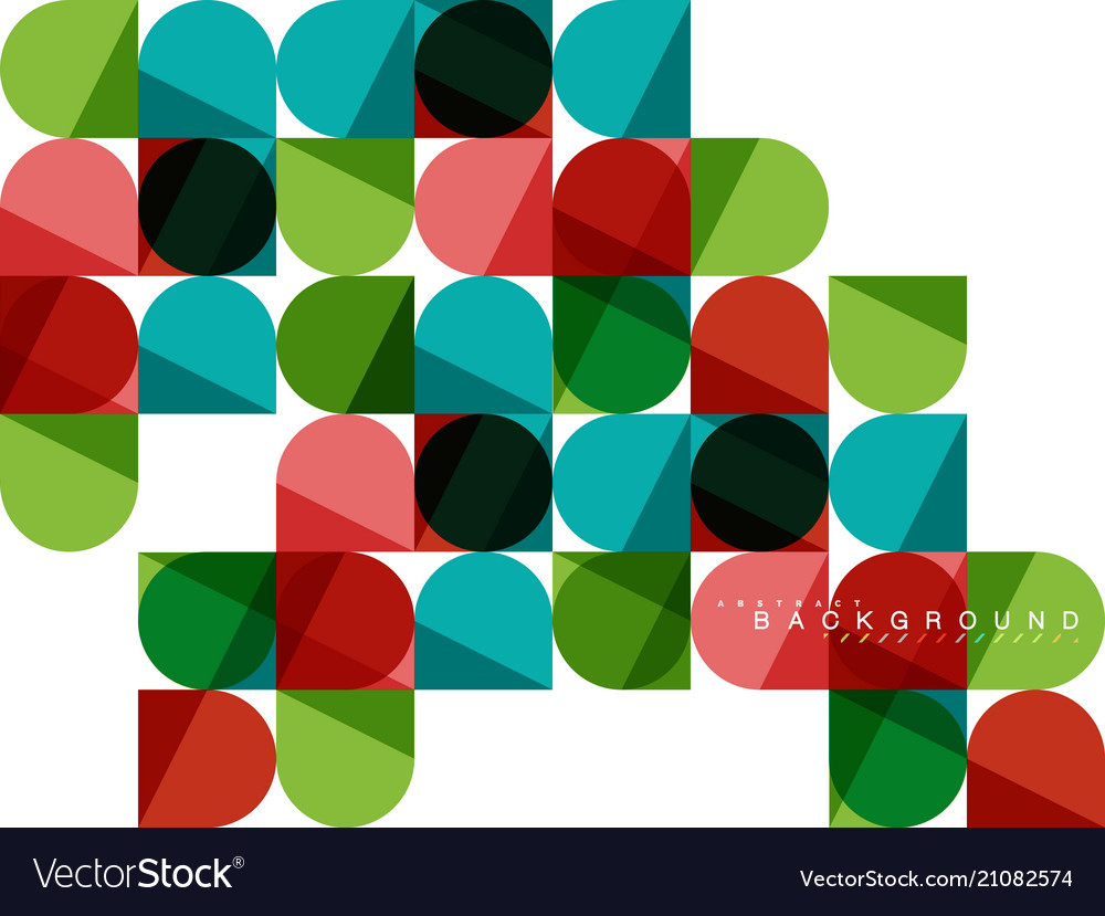 Round square geometric shapes on white tile Vector Image