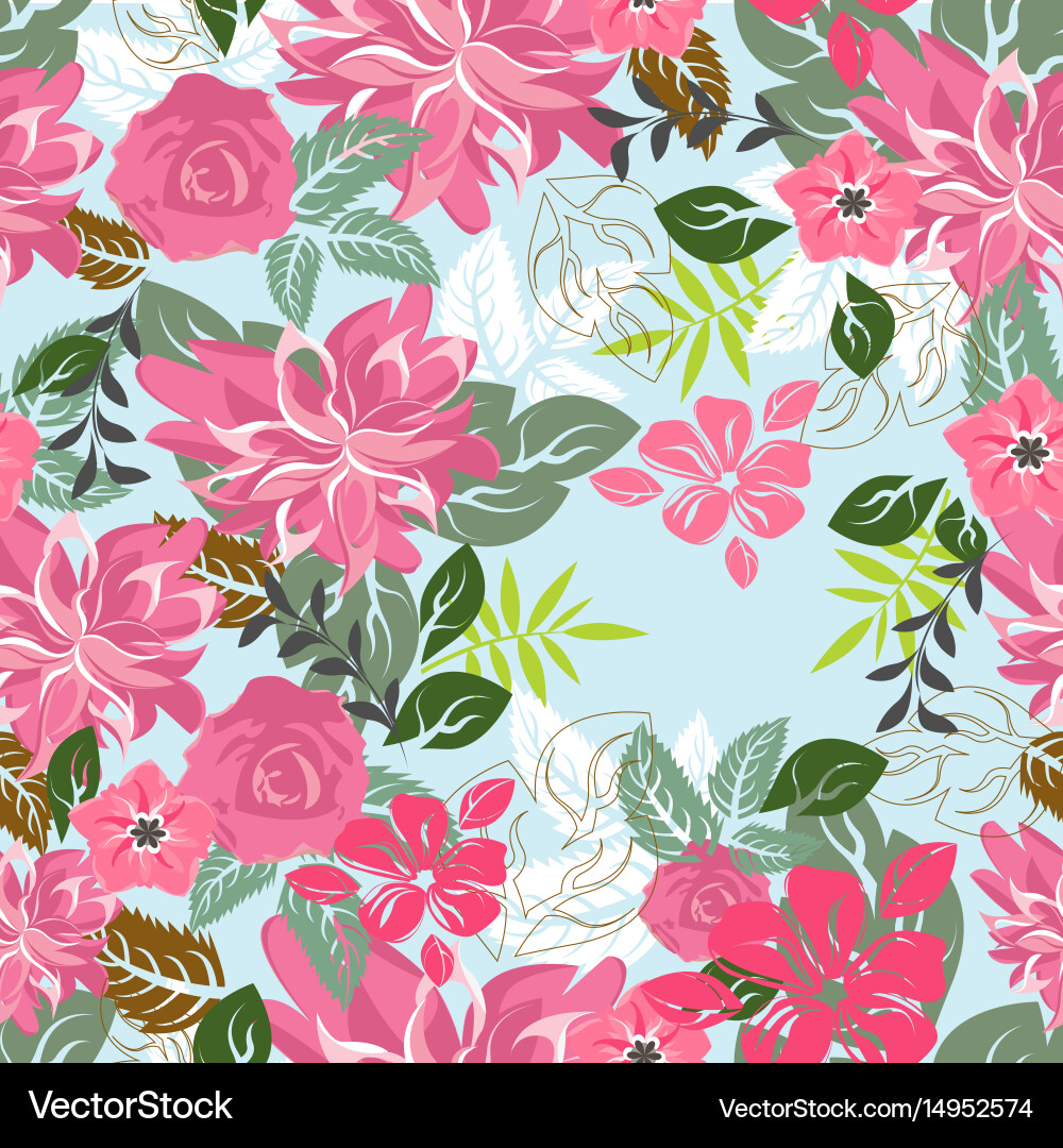 Seamless flowers pattern Royalty Free Vector Image