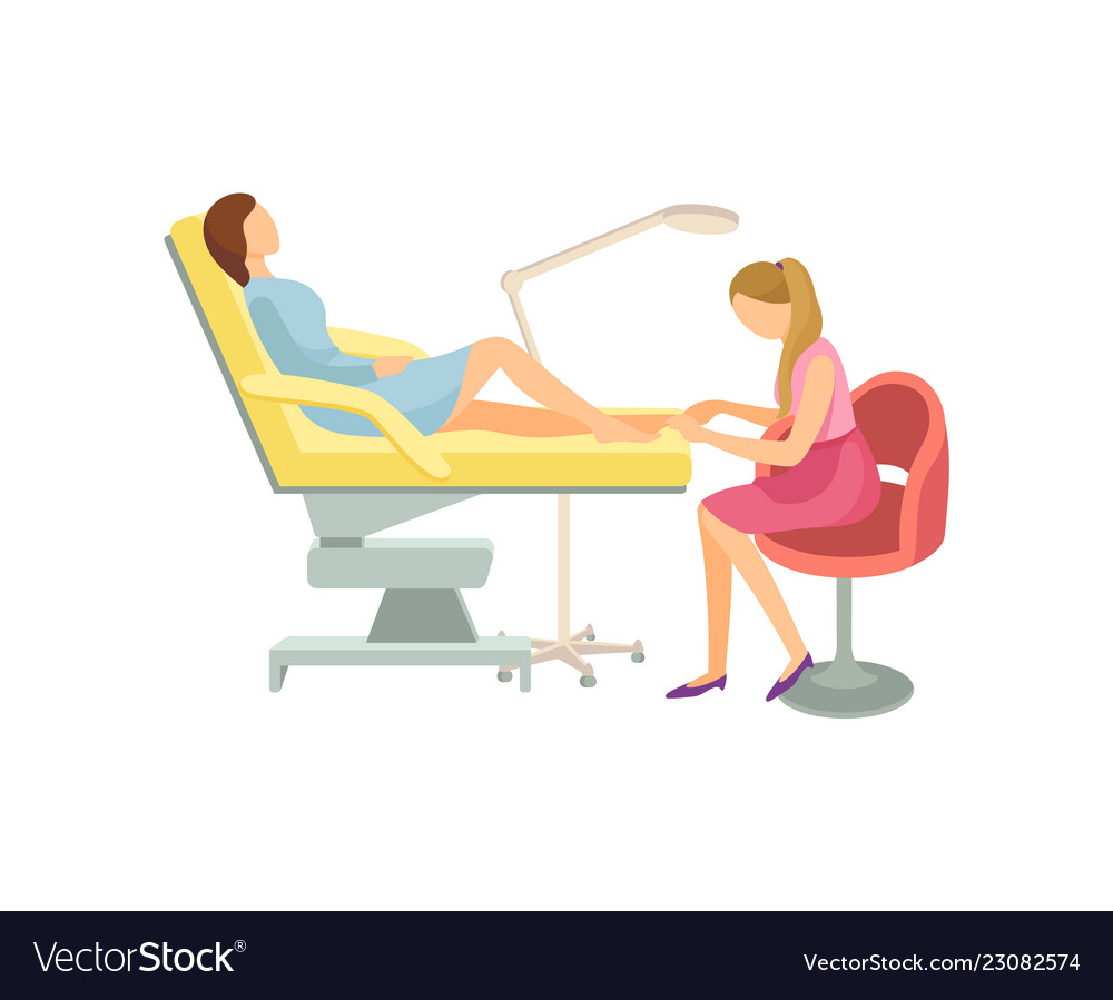 Spa pedicure procedure in room of beauty salon