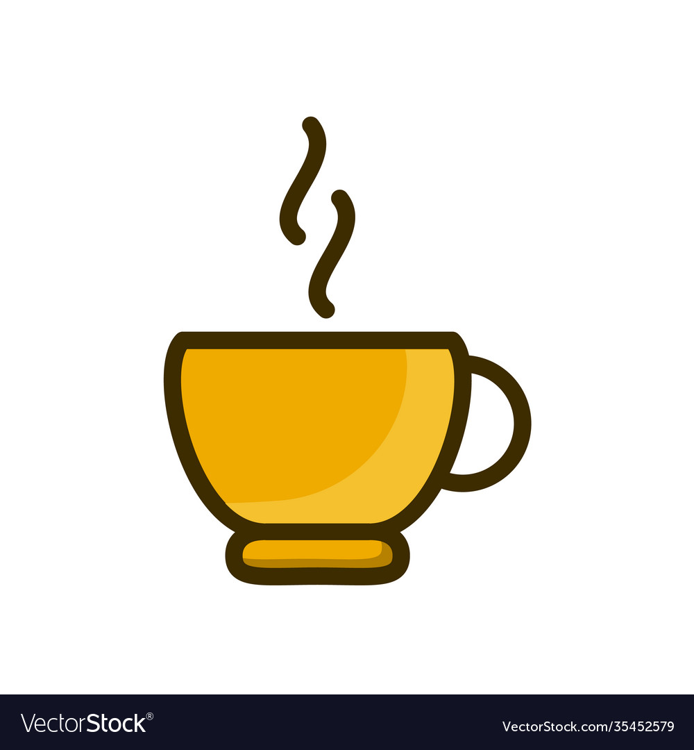 Coffee cup glass steam icon isolated Royalty Free Vector