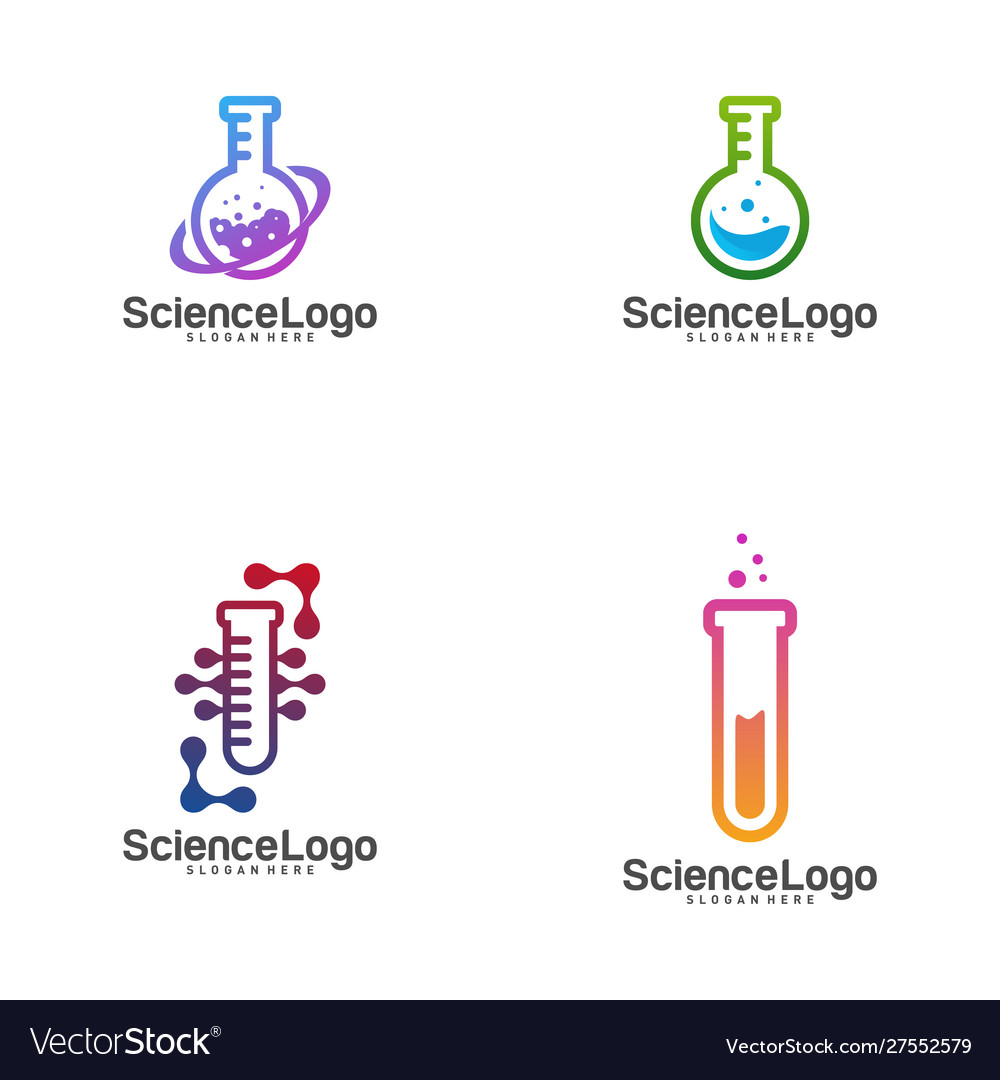 Set lab logo design concept creative lab logo Vector Image