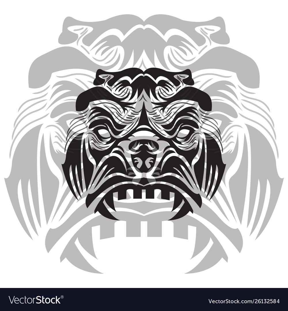 Angry gorrila in white and black colour Royalty Free Vector