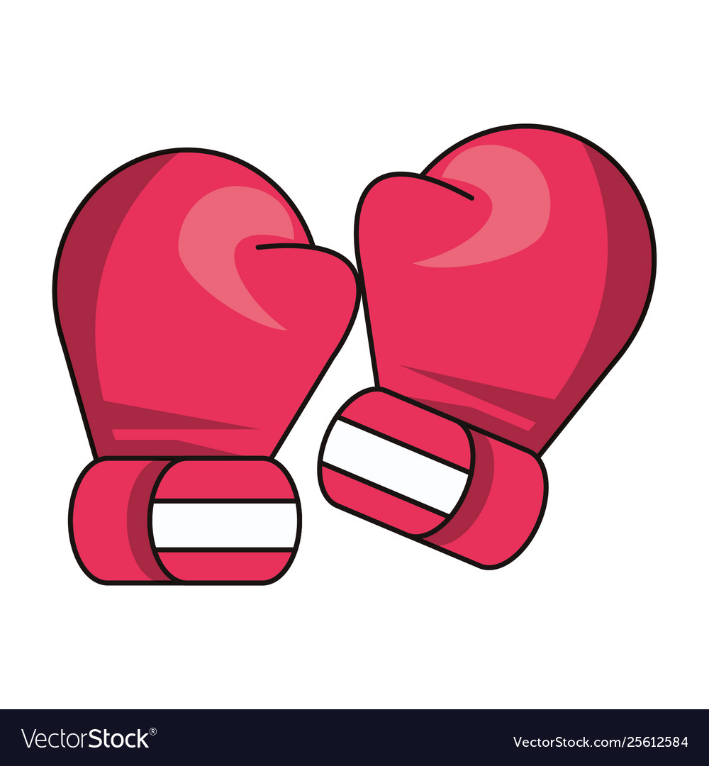 Boxing gloves cartoons isolated Royalty Free Vector Image