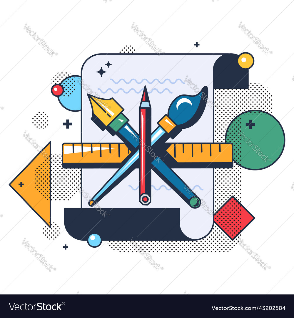 Design service tool for creation project Vector Image