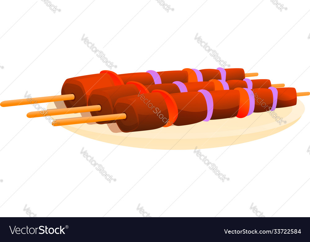 Greece bbq sticks icon cartoon style Royalty Free Vector