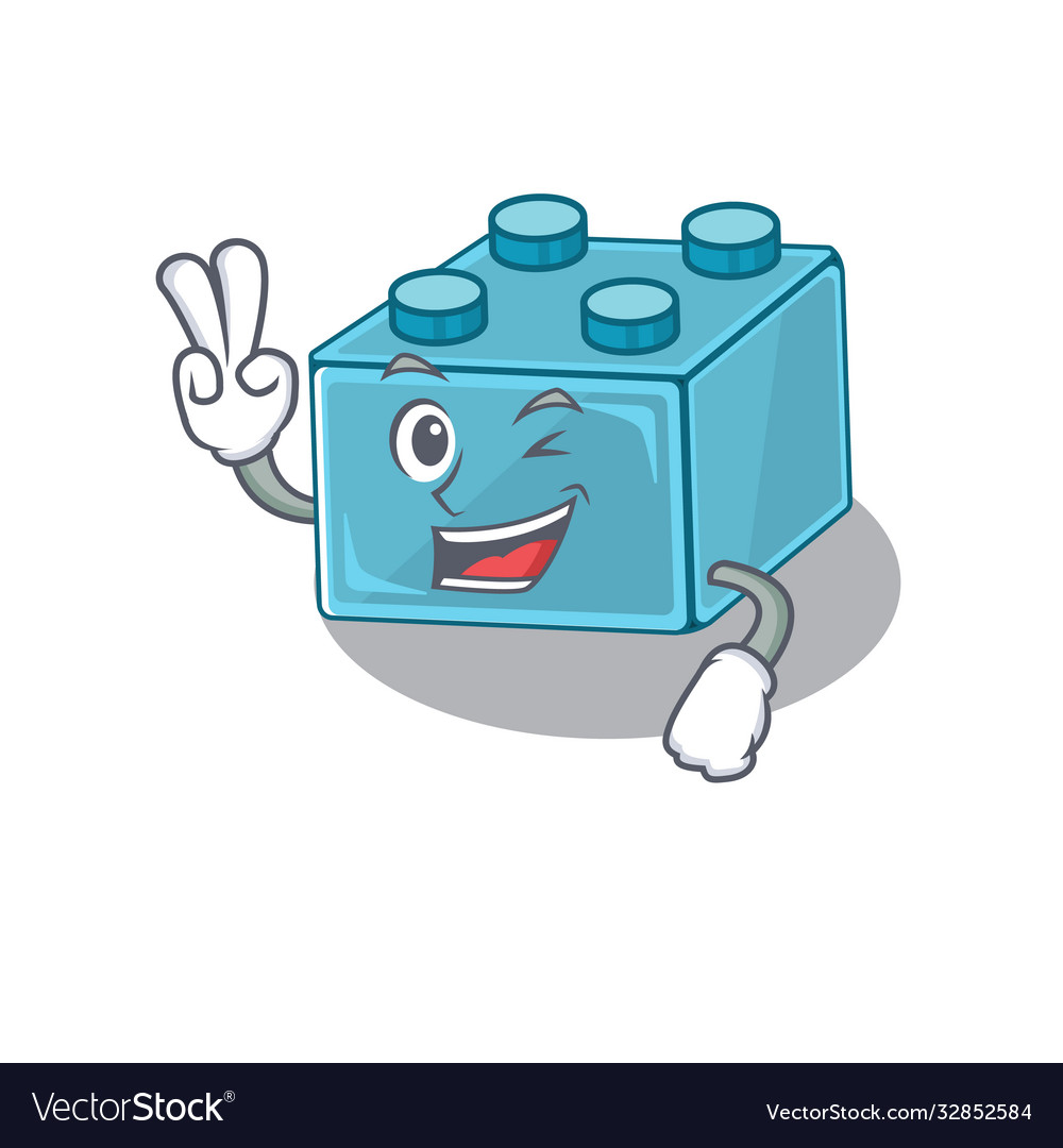 Mascot Funny Lego Brick Toys Cartoon Character Vector Image