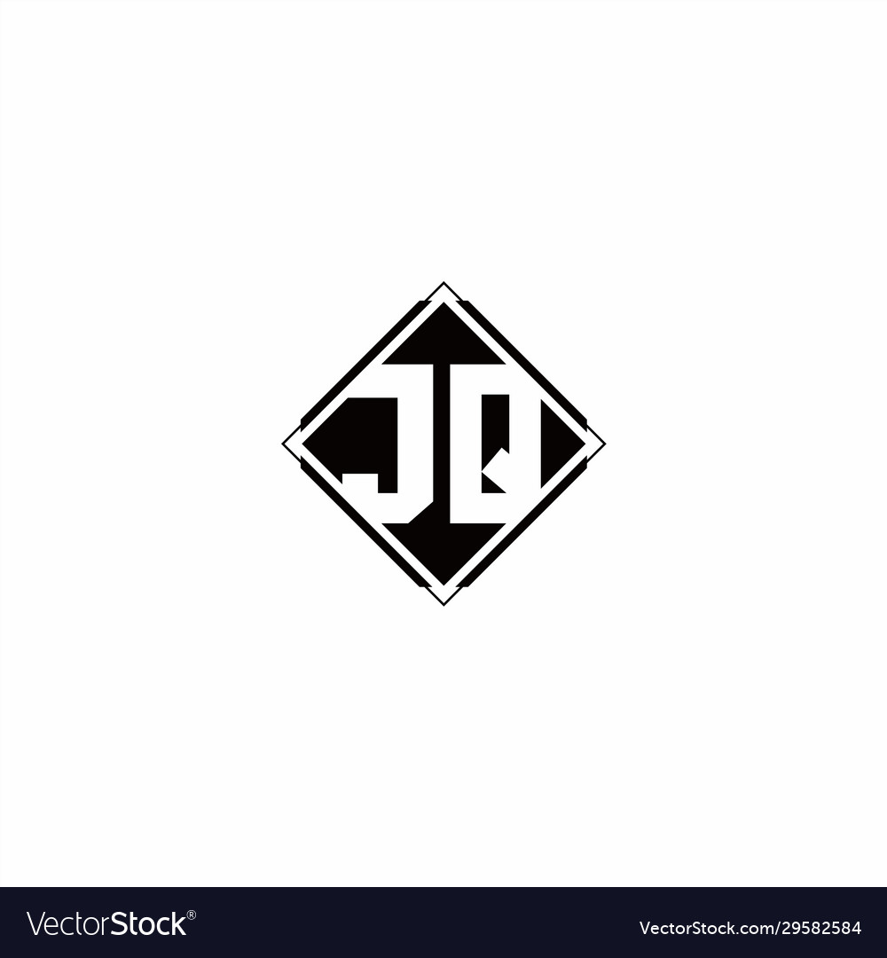 Monogram logo design with diamond square shape Vector Image