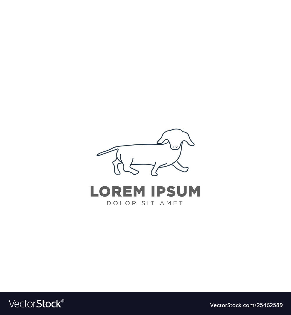 Dog logo line design concept icon element isolated