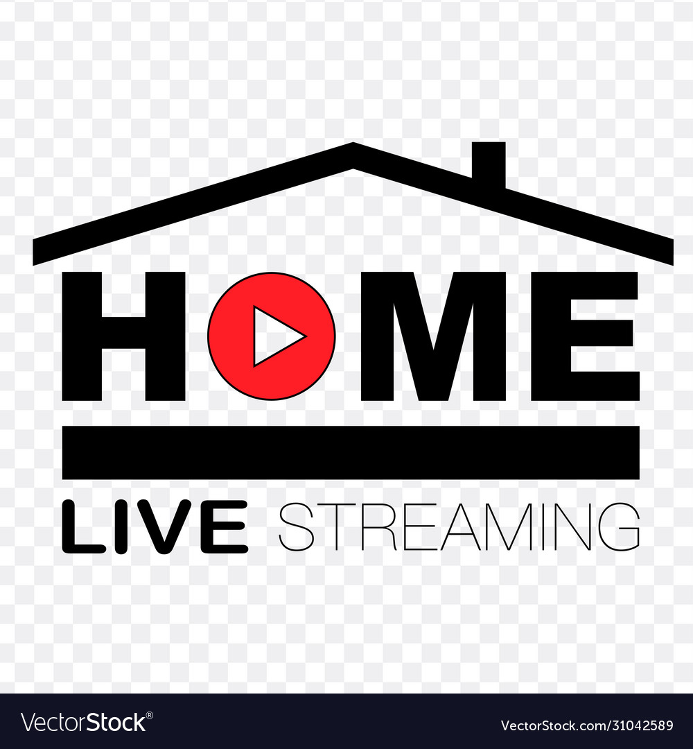 Live streaming flat logo - red design element