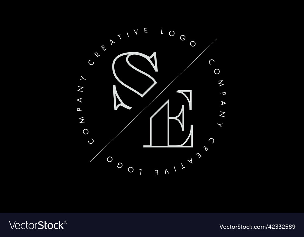 Outline se s e letter logo with cut