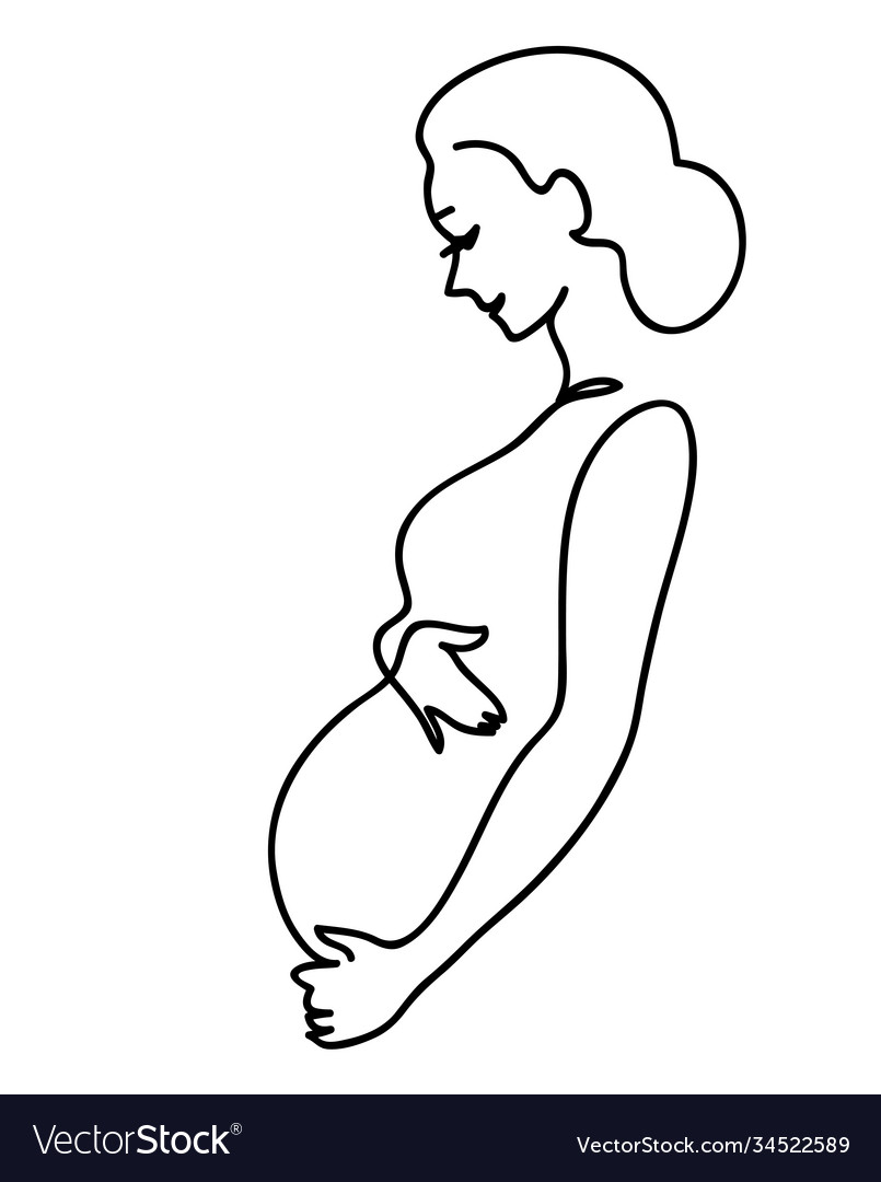 Woman profile beauty pregnancy Royalty Free Vector Image