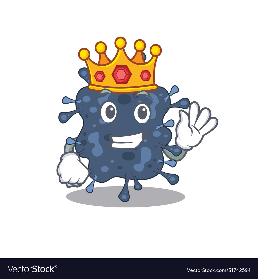 A wise king bacteria neisseria mascot design Vector Image