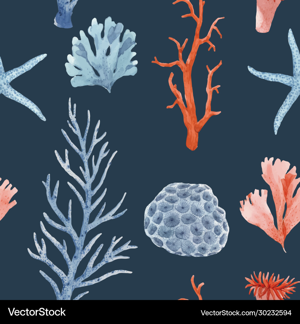 Beautiful seamless pattern with underwater Vector Image