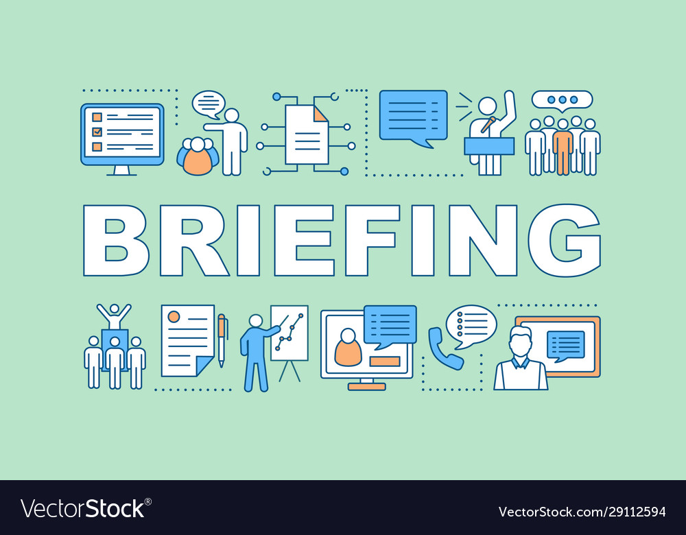 Briefing concept icon Royalty Free Vector Image