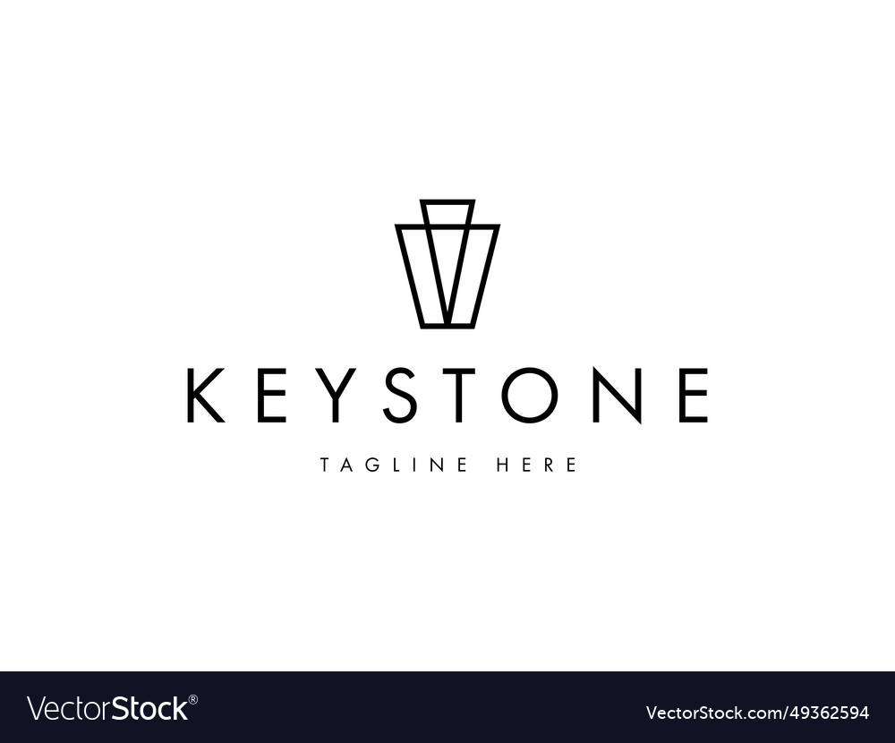 Creative keystone line logo design Royalty Free Vector Image