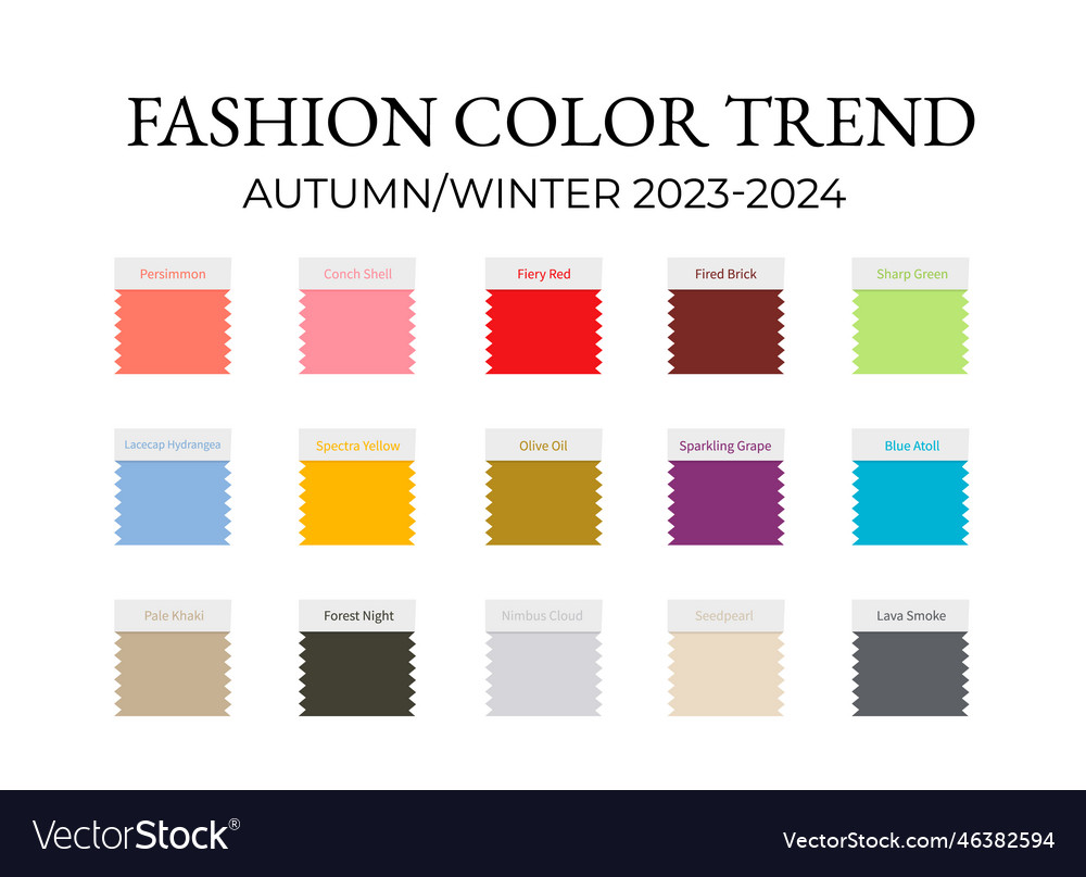 Fashion Color Trend Autumn Winter 2023 2024 Vector 46382594 