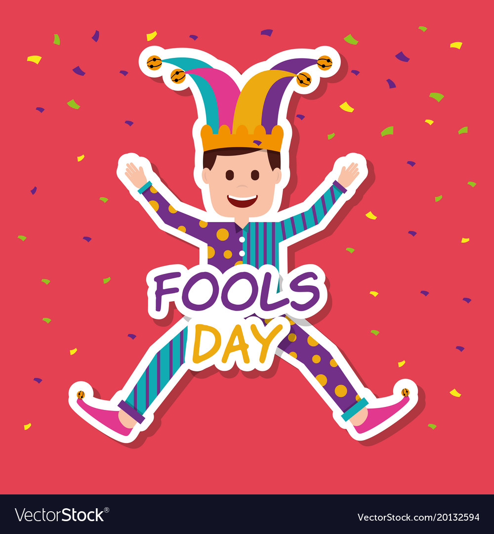 Fools day greeting card Royalty Free Vector Image