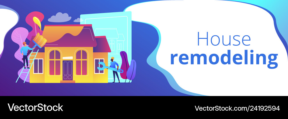 House Renovation Concept Banner Header Royalty Free Vector