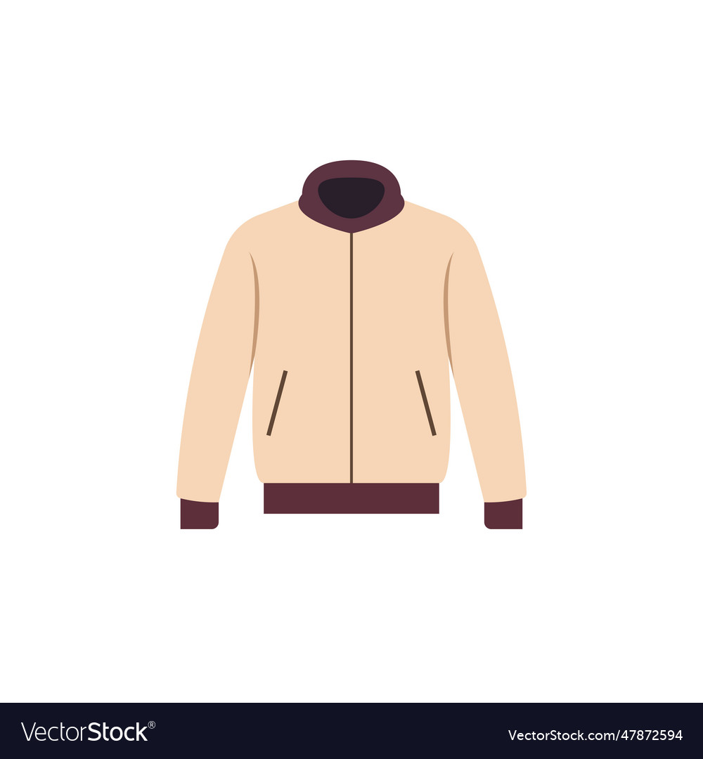 Jacket fashion icon in flat design style Vector Image