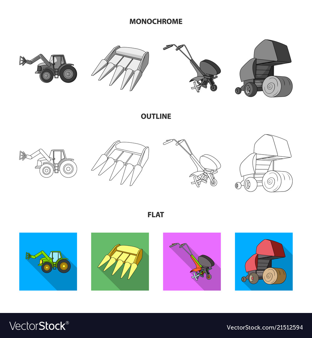 Motoblock and other agricultural devices Vector Image