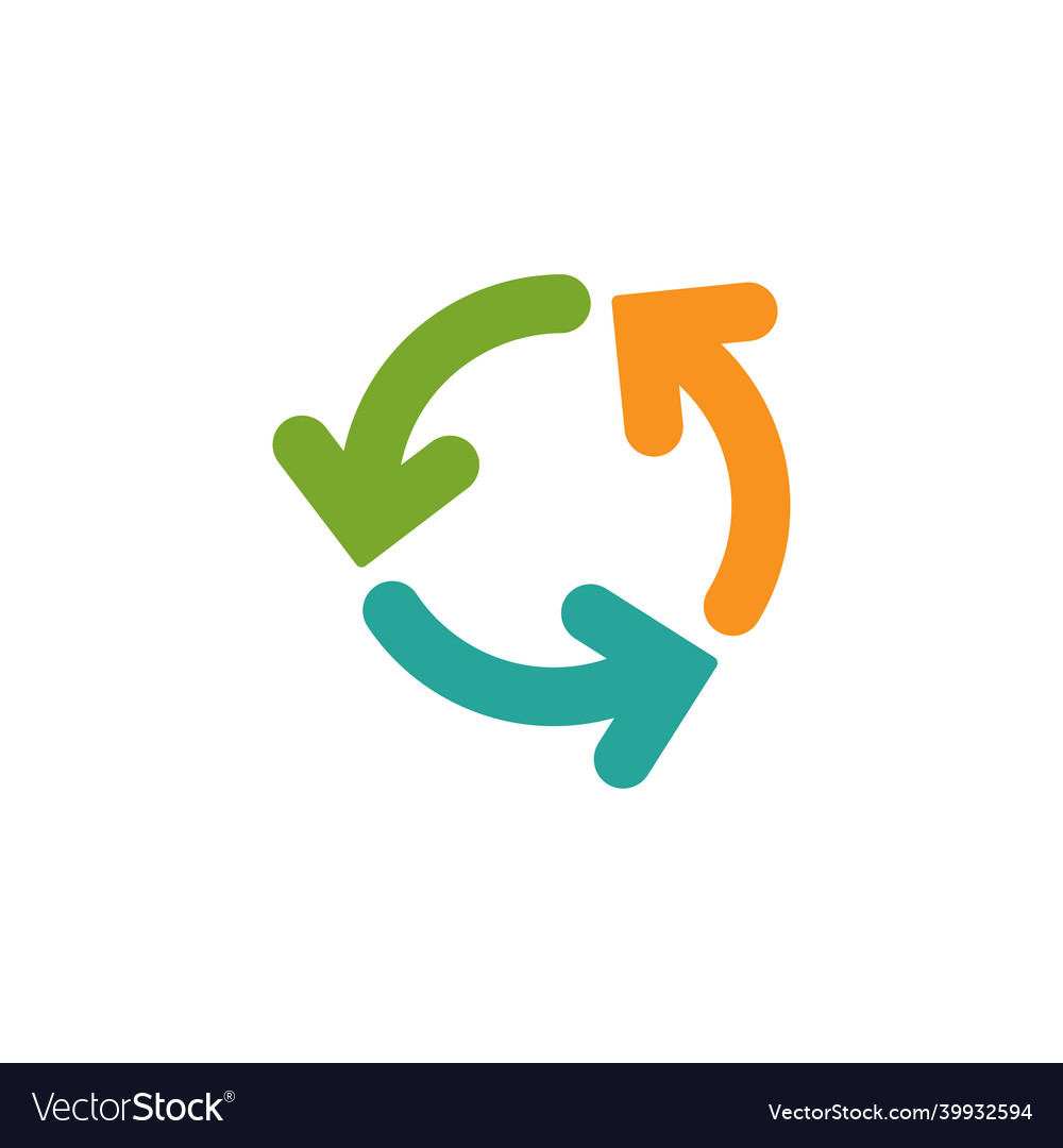 Refresh or reload icon three round rotation Vector Image