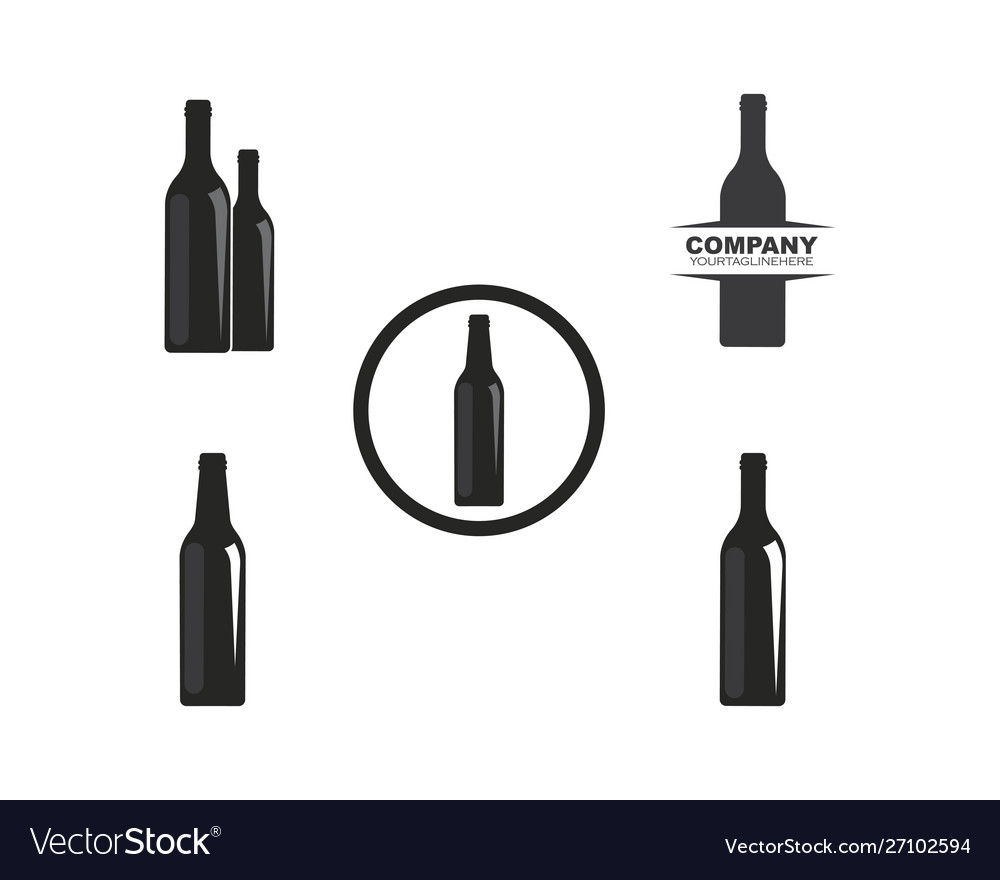 Wine bottle logo icon design Royalty Free Vector Image