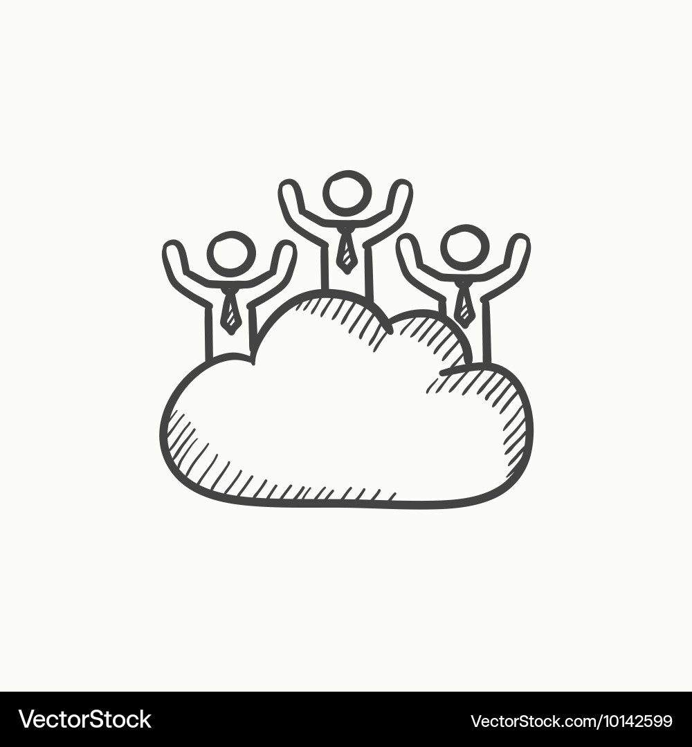 Cloud computing sketch icon Royalty Free Vector Image