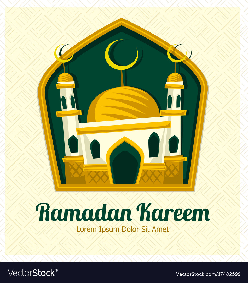 Islamic ramadan eid mosque card banner template