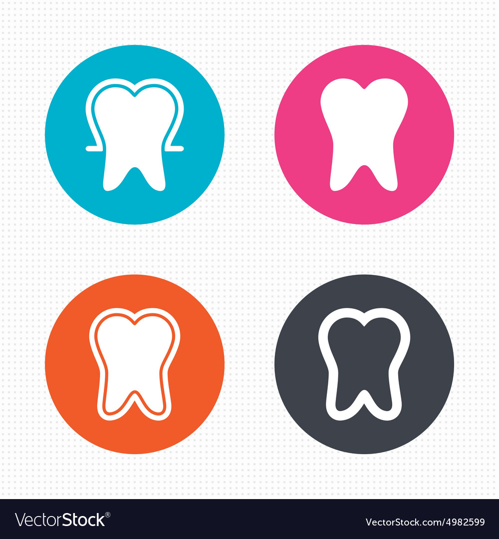 Tooth enamel protection icons dental care signs