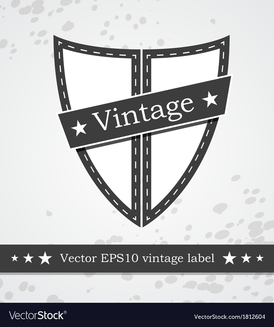 Black shield label with retro vintage styled