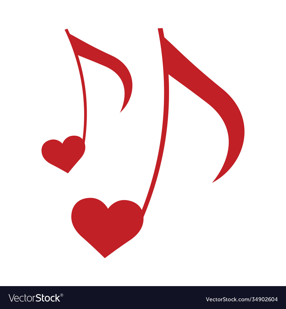 Isolated romantic heart music Royalty Free Vector Image