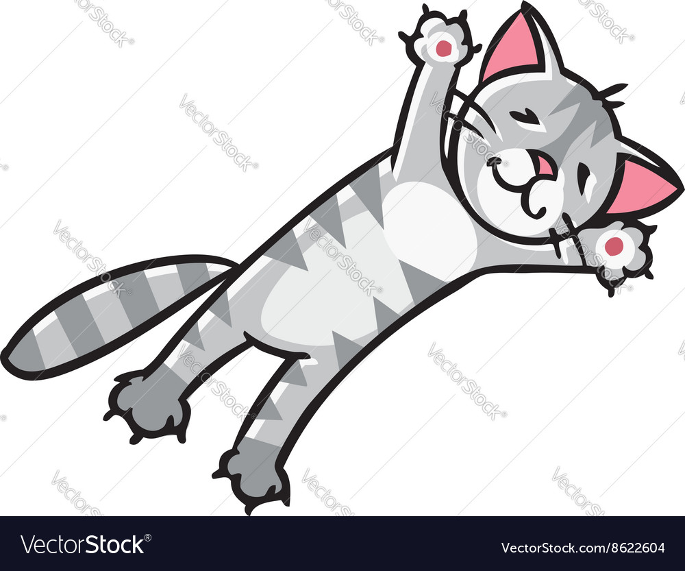 Jumping or flying cat Royalty Free Vector Image Jumping or flying cat Royalty Free Vector Image