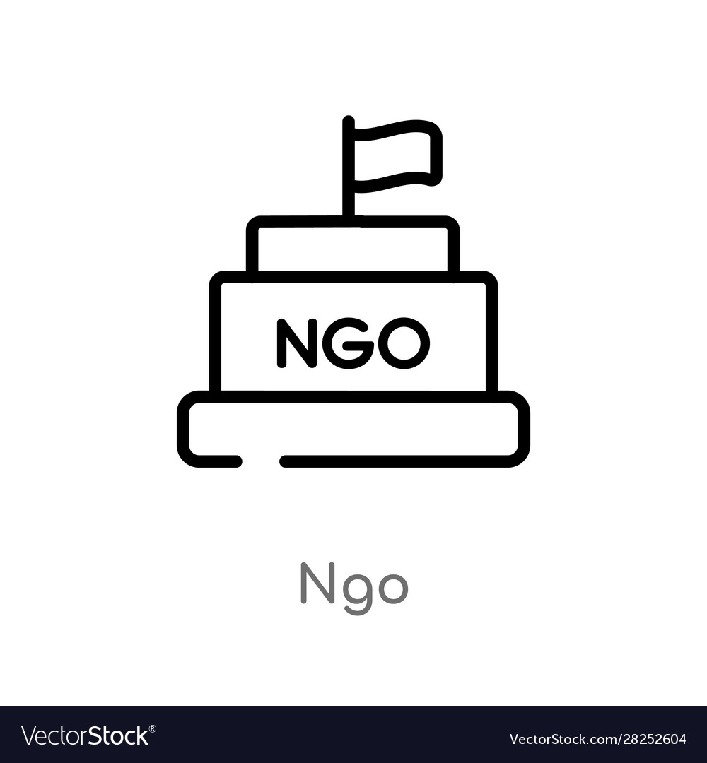 Outline ngo icon isolated black simple line