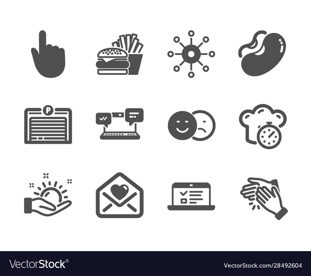 Set business icons such as cooking timer