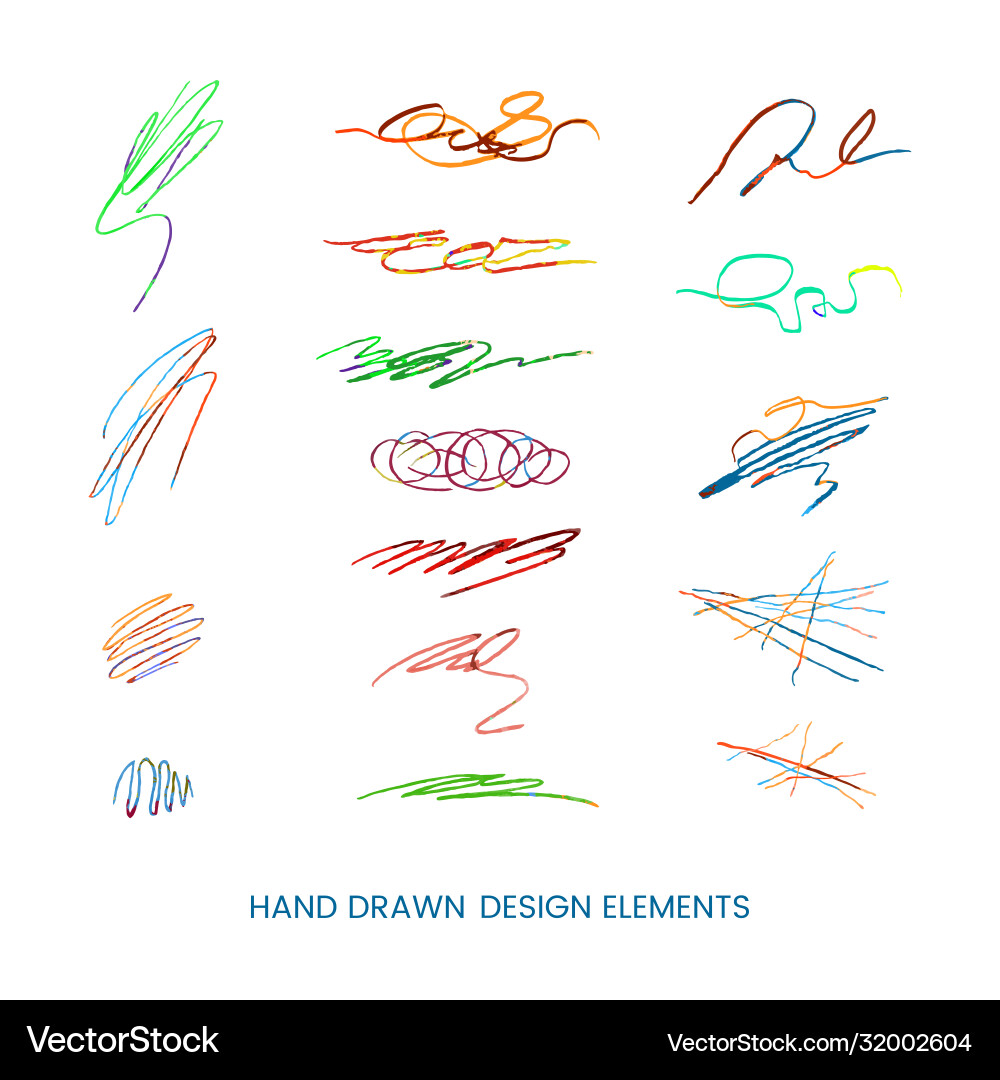 Set with doodle abstract round Royalty Free Vector Image